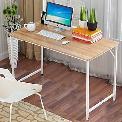 木以成居 电脑桌钢木书桌 板式简约学习桌台式办公桌子 苹果木色白色桌腿 LY-104999元