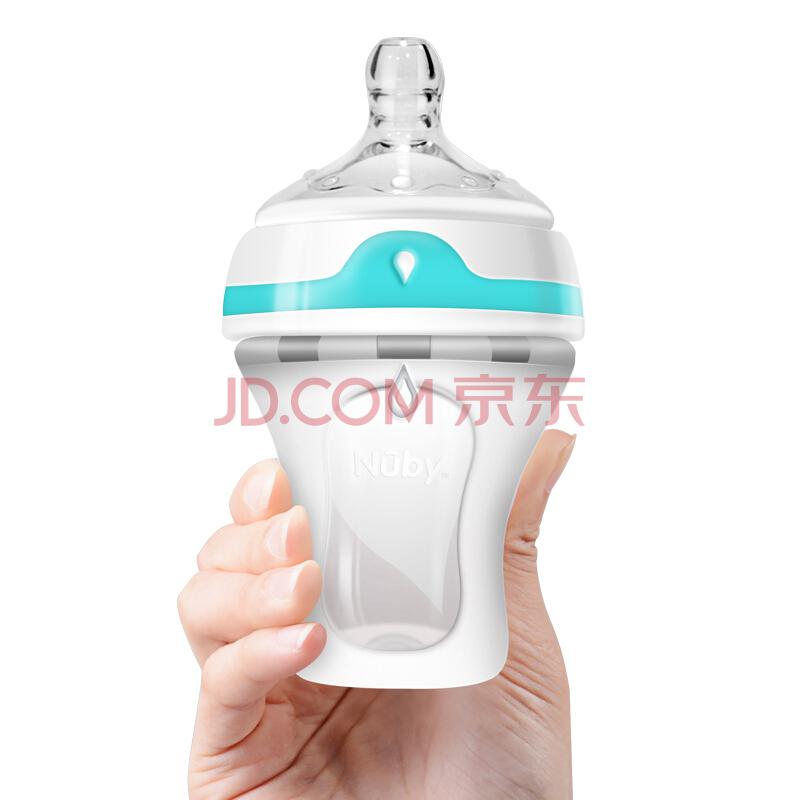 努比（Nuby）奶瓶 硅胶奶瓶 宽口径婴儿奶瓶防胀气150ml
