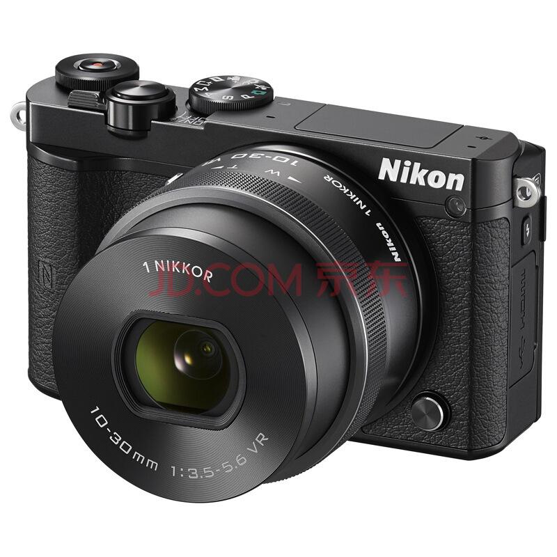 Nikon 尼康 J5+1 尼克尔 VR 10-30mm f/3.5-5.6 PD镜头 黑色（2080万有效像素 可更换镜头 4K视频录制 可翻折触摸屏）