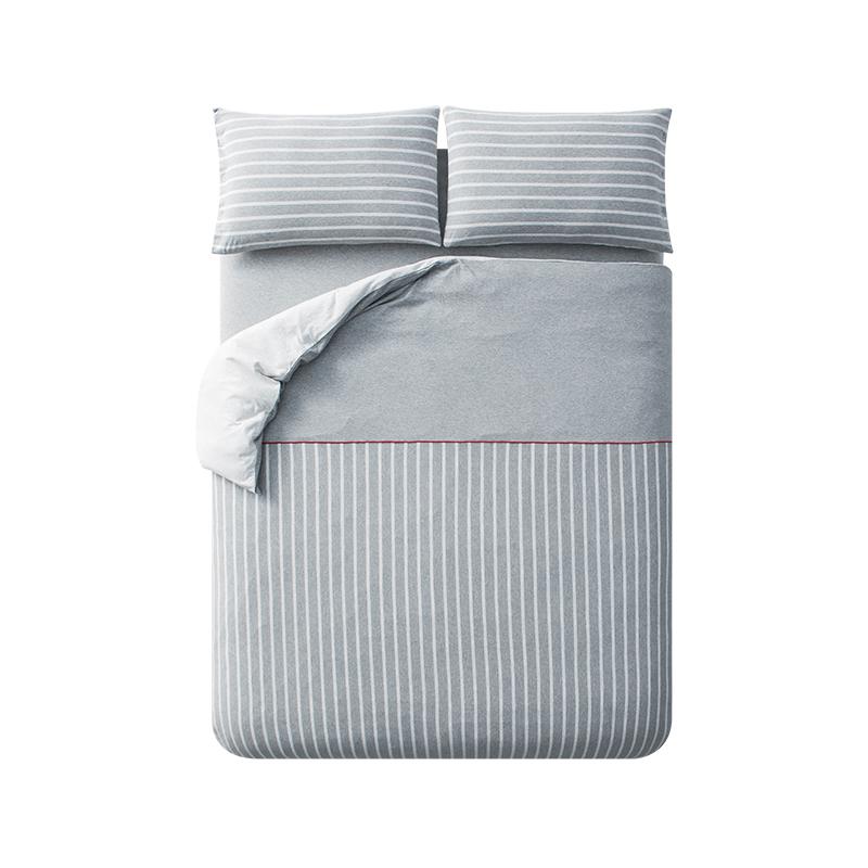 淘宝心选 尼特条纹全棉针织床上四件套 1.5m+凑单品