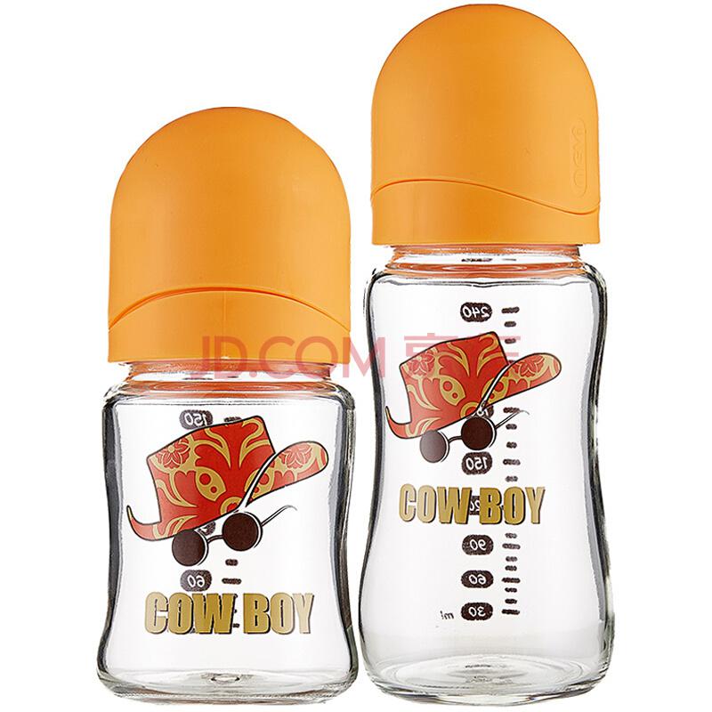 新贝 婴儿奶瓶礼盒 玻璃奶瓶套装 牛仔男孩 xb-8930