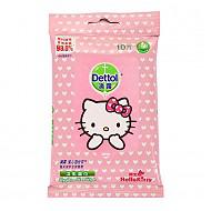 滴露（Dettol）湿巾消毒卫生湿纸巾10片装家庭便携Hellokitty面巾纸手慢无
