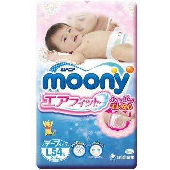 Moony 尤妮佳 婴儿纸尿裤 L54片*4包 *2件