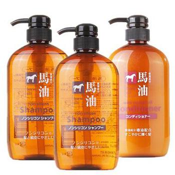 双12预售：熊野油脂 无硅弱酸性马油洗发水*2+护发素