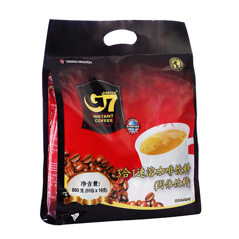 京东海外直采 越南进口 中原G7三合一速溶咖啡880g (16gx55条） *3件112.5元（合37.5元/件）