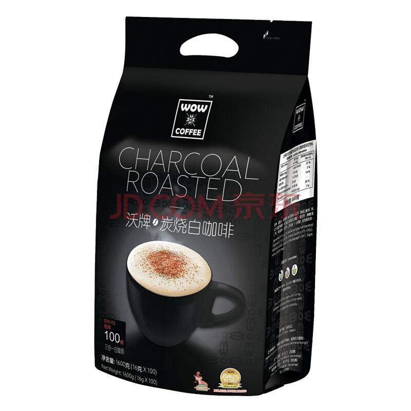 【京东超市】马来西亚进口 沃牌（WOW COFFEE）3合1速溶咖啡（炭烧风味）1600g/袋（16g×100条）