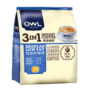 OWL 猫头鹰 3合1 低脂速溶咖啡 20g*100包 *3件