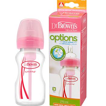 京东商城 DrBrown’s布朗博士 粉色宽口婴儿奶瓶 270ml