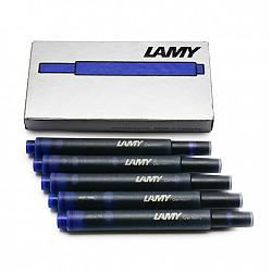 凌美LAMY钢笔签字笔笔芯 专用墨胆一次性墨水芯5支一盒T10 蓝色 狩猎者恒星通用德国原装进口
