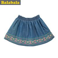 天猫 Balabala巴拉巴拉 民族风女童牛仔短裙