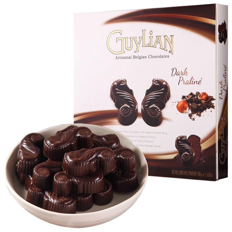 京东商城 Guylian吉利莲 浓黑巧克力礼盒168g*5件 比利时进口