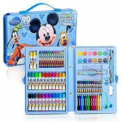 迪士尼（Disney）12+24色水彩笔 蜡笔 文具套装/90件礼盒套装/蓝色 DM6902-5