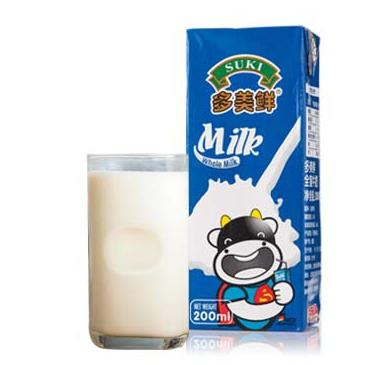 Suki 多美鲜 全脂牛奶 200ml*6盒 *8件