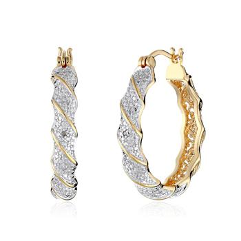 亚马逊中国 Amazon Collection 18k镀金双色宝石音螺旋状耳环