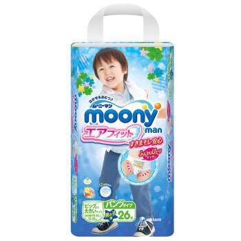 moony 尤妮佳 婴儿裤型纸尿裤 男 XXL26片 *6件