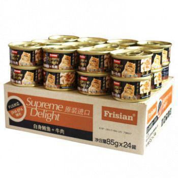 1号店超市 Frisian富力鲜 猫罐头 白身鲔鱼+牛肉 85g*24罐*2件