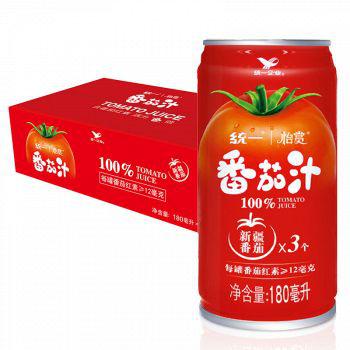 京东商城 统一 番茄汁 （无添加糖、盐）180ml*24罐