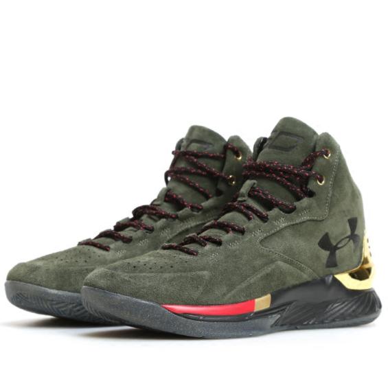 UNDER ARMOUR 安德玛 Curry 1 Lux Mid Suede 男子篮球鞋 *2双