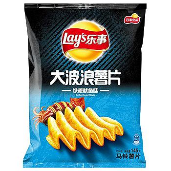 亚马逊中国 Lay‘s 乐事 大波浪薯片铁板鱿鱼味145g