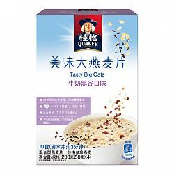 【京东超市】桂格（QUAKER）桂格美味大燕麦片 牛奶黑谷口味200g *8件