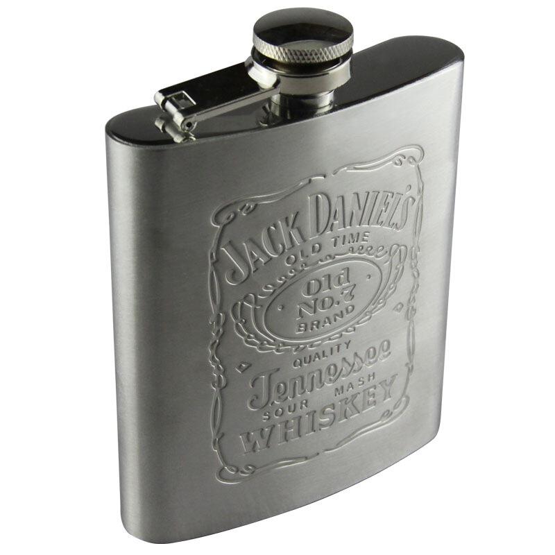 Jack Daniel's杰克丹尼 便携式不锈钢酒壶 250ml