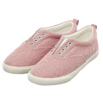GU 女童舒适简约百搭可爱纯色蕾丝单鞋