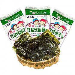 ZEK竹盐烤海苔5g*3（整条） 韩国进口休闲食品 *2件
