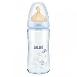 NUK 耐高温宽口玻璃彩色奶瓶 乳胶1号奶嘴 240m *2件
