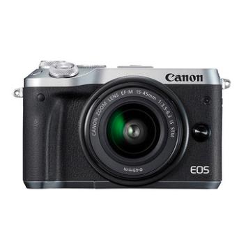 Canon 佳能 EOS M6（EF-M 15-45mm f/3.5-6.3 IS STM）无反相机套机  银色