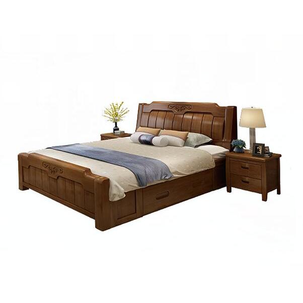忆斧至家 中式实木双人床+椰棕床垫  2尺寸可选