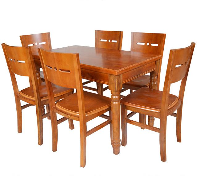 木巴 中式餐桌椅组合 （一桌六椅）