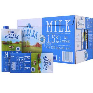 美莎 部分脱脂牛奶 1L*12盒*2件+瑞士小姐 牛奶巧克力冲饮粉 207g*2件
