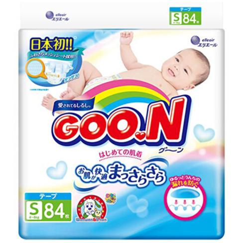 日本大王(GOO.N) 维E系列 婴儿纸尿裤 小号S84片(4-8kg) 原装进口 新老包装随机发货