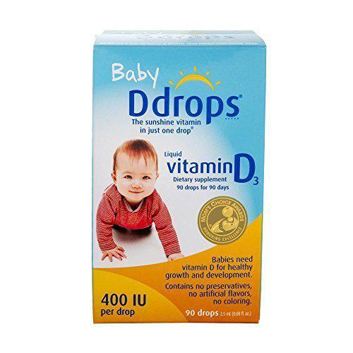 Ddrops 婴儿天然维生素D3 90滴 *2件