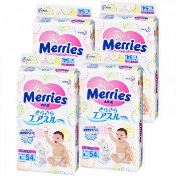 Kao 花王 Merries 婴儿纸尿裤 L54片 *4件