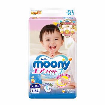 moony 尤妮佳 婴儿纸尿裤 L54片 折60.6元包邮（84.6元，398-120）