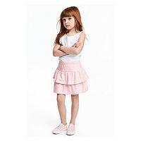 H&M 浅粉色爱心印花双层荷叶边短裙 2-10岁 *2件