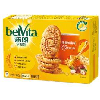 BELVITA 焙朗 早餐饼 坚果蜂蜜味300g/盒 *3件
