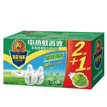【苏宁超市】超威植物艾草清香型电蚊香液40ml*2瓶+直插式加热器套装 *2件