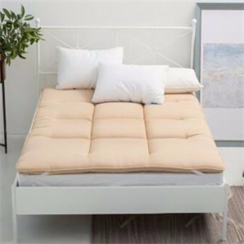 迎馨家纺 加大双人可折叠素色床褥子垫被适用1.8米床