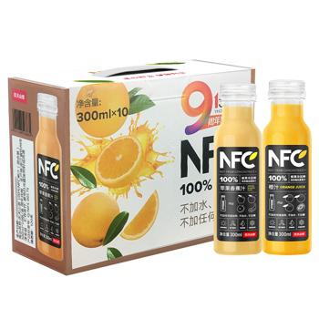 农夫山泉 100%NFC果汁（混合装） 300ml*10瓶/盒 周年庆版
