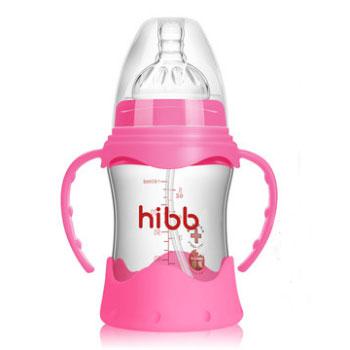 浩一贝贝 婴儿宽口径防摔硅胶玻璃奶瓶容量160mL