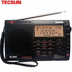 德生（Tecsun）收音机 音箱 高性能数字调谐 全波段 立体声 钟控充电短波收音机 便携户外装备 黑PL660