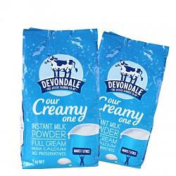 澳洲原装德运Devondale全脂高钙孕妇中老年成人学生牛奶进口奶粉1kg*2