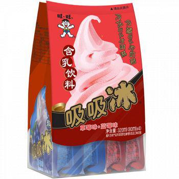 【京东超市】旺旺 吸吸冰 综合包 草莓+蓝莓 80ml*4