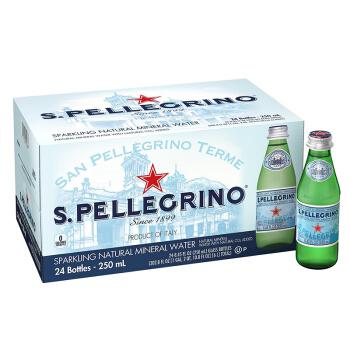 S.PELLEGRINO 圣培露 含气天然矿泉水 玻璃瓶装 250ml*24瓶