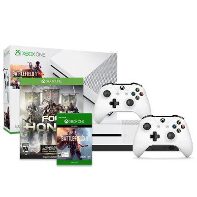 Microsoft 微软 Xbox One S 500GB《战地 1》同捆版游戏主机+额外手柄+《荣耀战魂》套装