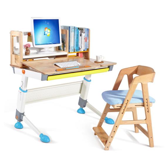 2平米 TWO SQUARE METERS 骑士书桌+慧聪实木蓝色椅