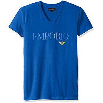历史最低！Emporio Armani Logo 男士V领T恤