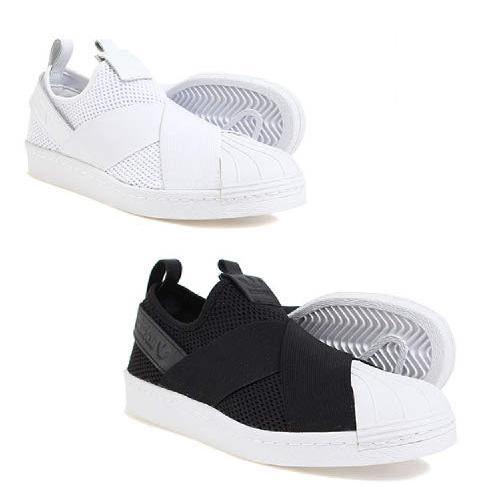 adidas 阿迪达斯 Super Star Slip On W 女士休闲运动鞋 白色/黑色